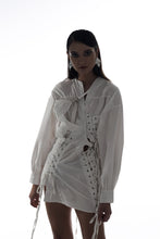 Load image into Gallery viewer, Asymmetrical Lace Up Shirt Dress
