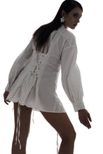 Load image into Gallery viewer, Asymmetrical Lace Up Shirt Dress
