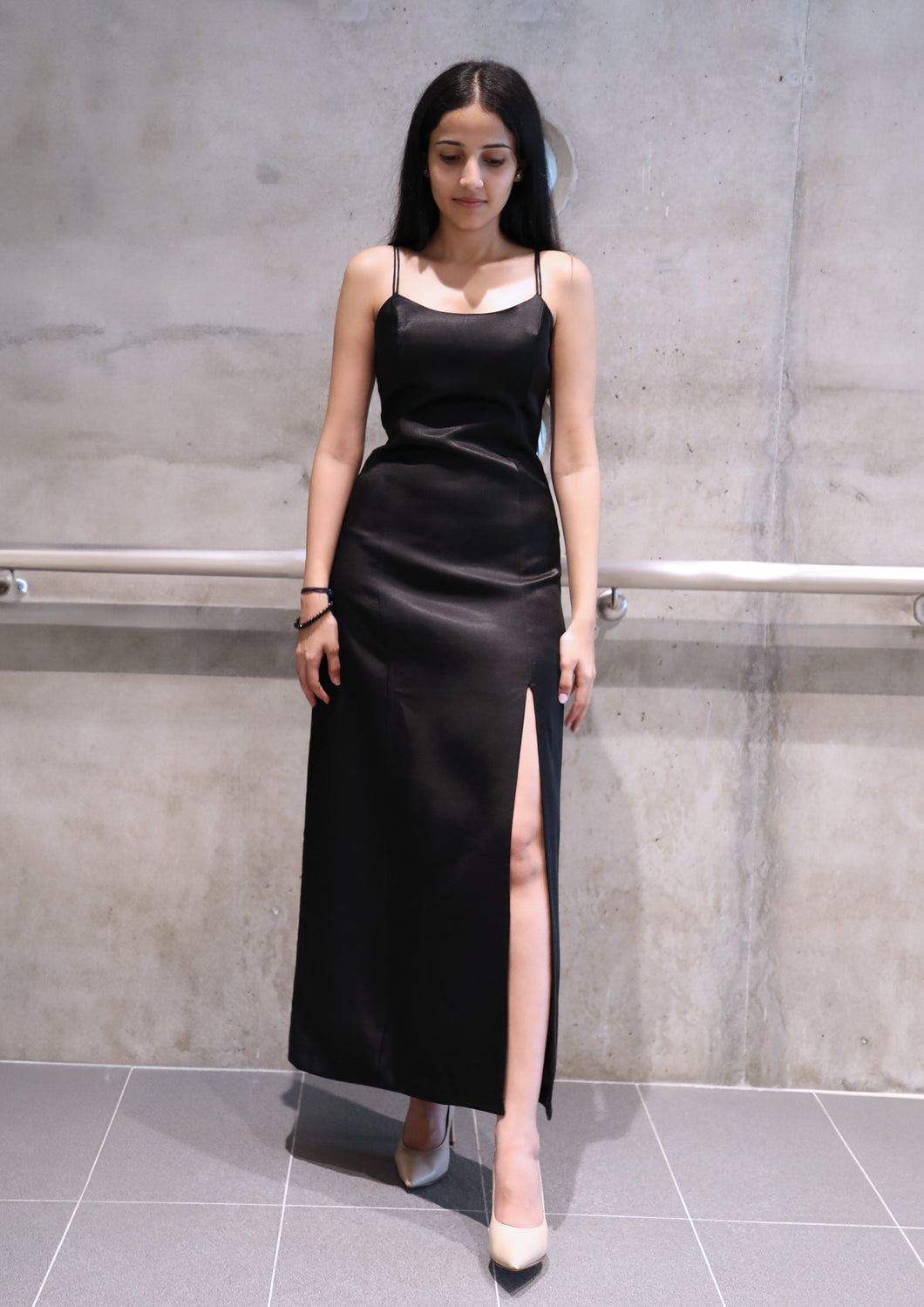 Slit Maxi Silk Dress