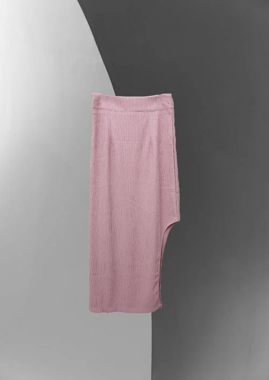 Asymmetrical Curve Hem Skirt (Pink)