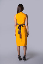 Load image into Gallery viewer, Mandarin Collar Sheath Dress with Sash - sold out
