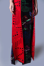 Load image into Gallery viewer, Laser Cut Velvet High Slit Skirt

